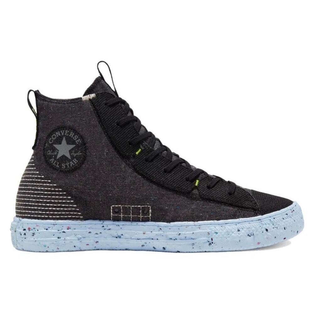 CONVERSE WOMEN’S 6.5 CHUCK TAYLOR ALL STAR CRATER HI BLACK CHAMBRAY BLUE NIB - Picture 3 of 8